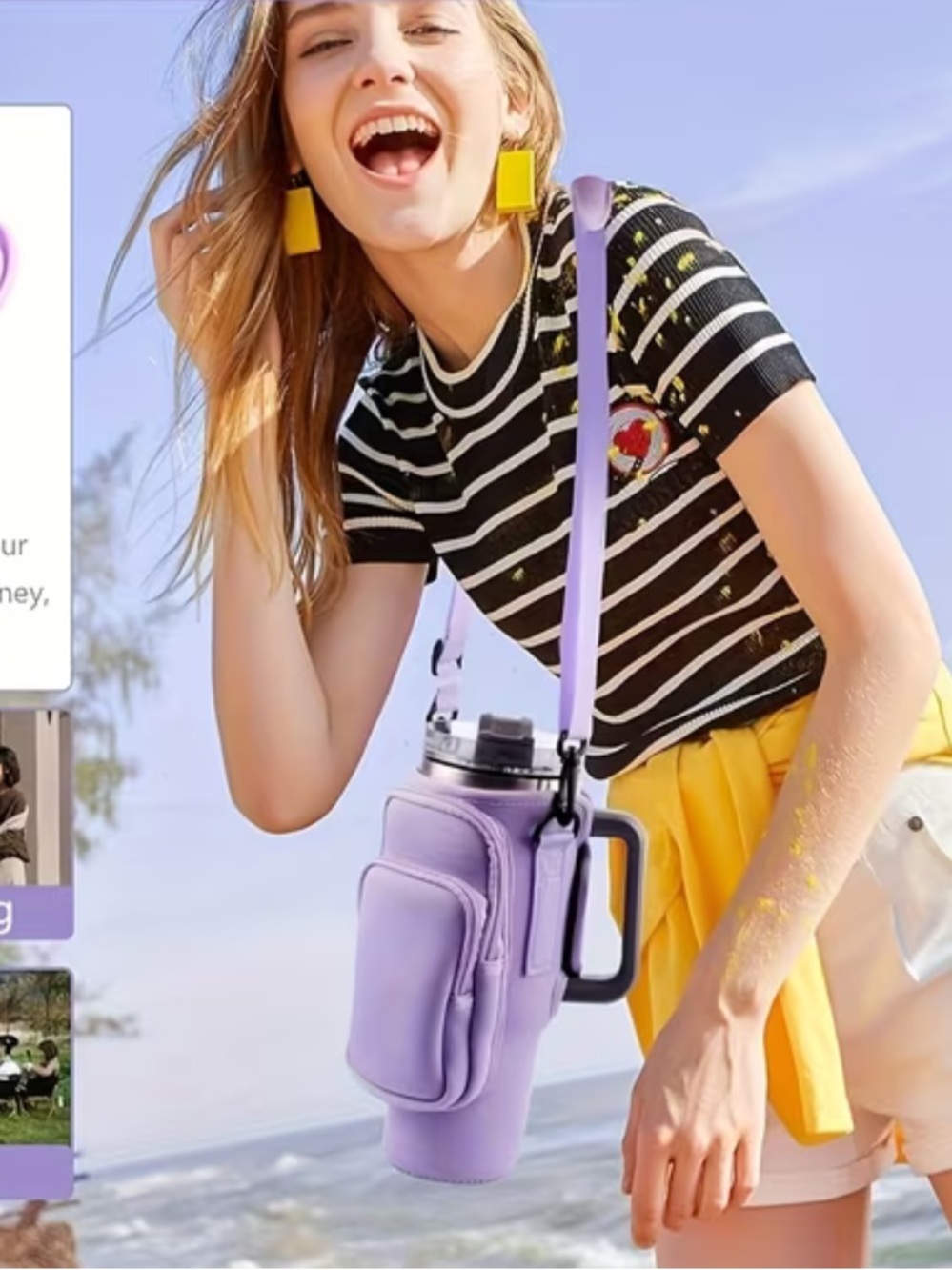 🥤🟪🥤 PURPLE MULTI-POCKET INSULATED TUMBLER CARRIER (HOLDS 40 OUNCE TUMBLER)❗️ - Picture 2 of 8